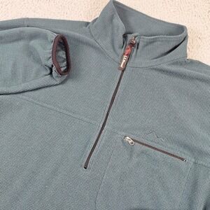 L.L.Bean Outdoors Fleece Pullover Mens Medium Blue 1/4 Zip Chest Pocket USA